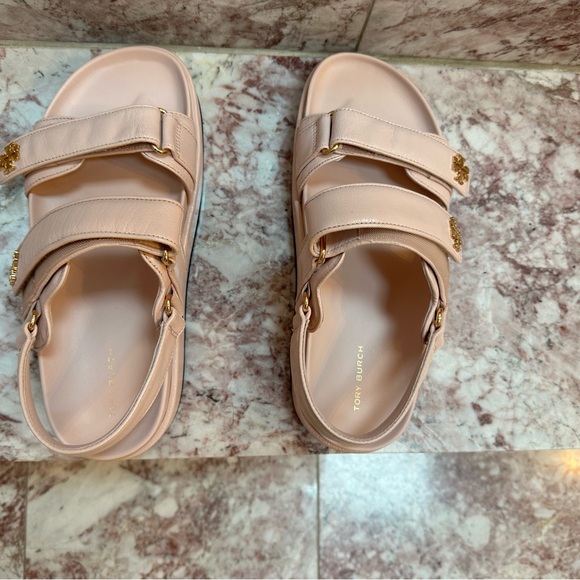 Tory Burch Kira Patent Sport Sandals in shell pink NWT - Picture 3 of 6